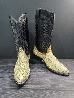 Vintage ACME Python Snakeskin Cowboy Boots Men's 12EW Made In USA